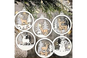 Christmas Tree Decoration Set Of 6 Figurines