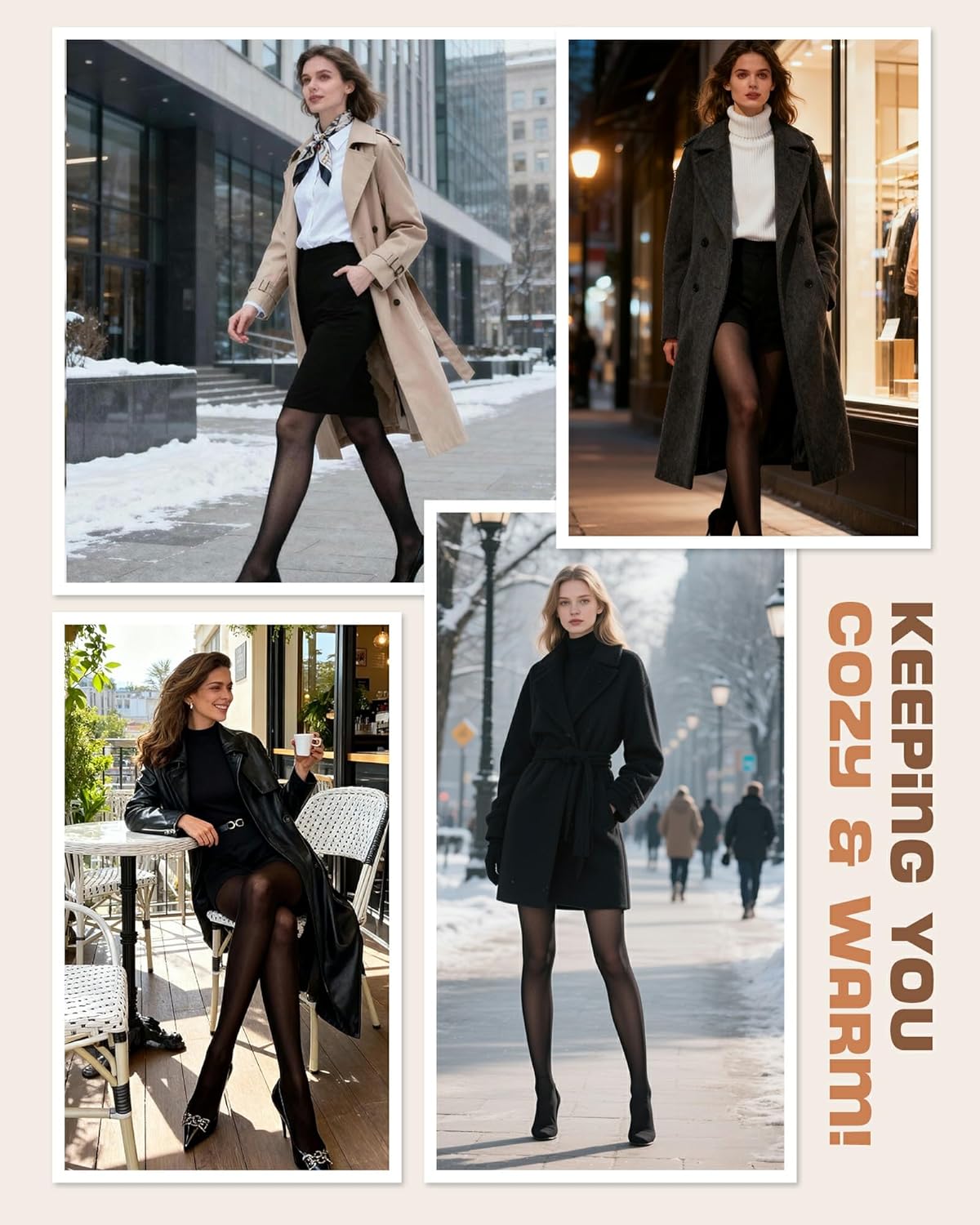 Women Thermal Fleece Lined Tights One Seam Line Crotch Warm Fake Translucent Leggings High Waist Pantyhose for Winter - Image 6