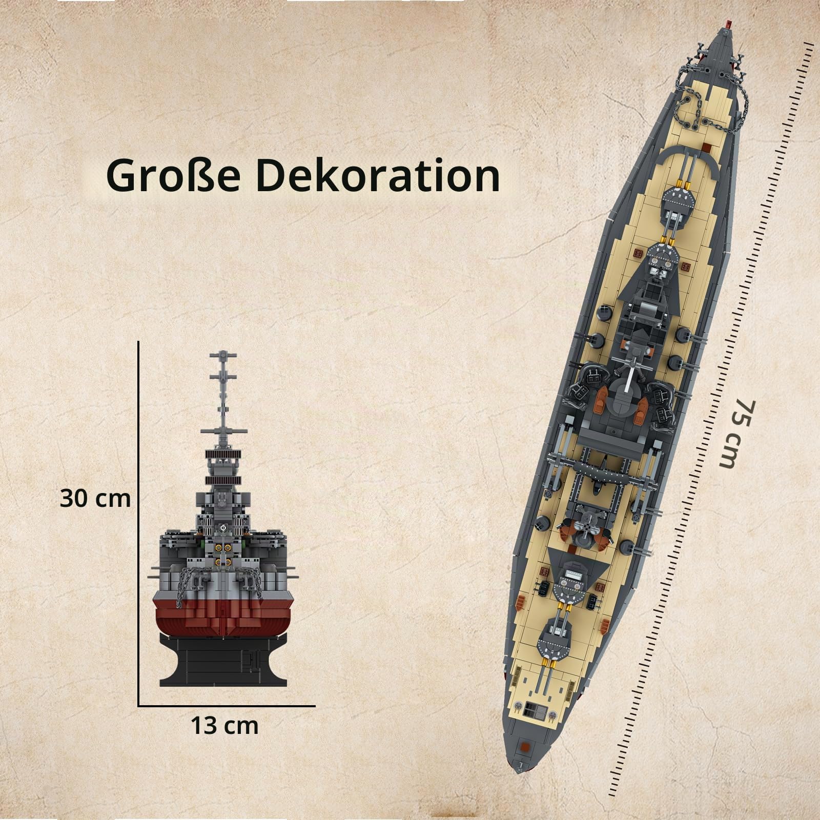 muuchuu Militär Schlachtschiff Baustein Spielset Erwachsene, Queen Elizabeth Klasse Flugzeugträger Modellbausatz, Technik Kriegsschiff Jungen Mädchen 14+ Geschenk Dekor (2277 Teils)
