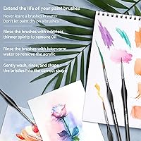 Vista 5 de Juego de 10 pinceles de pintura micro con asas triangulares, para acrílico, acuarela, manualidades, modelos