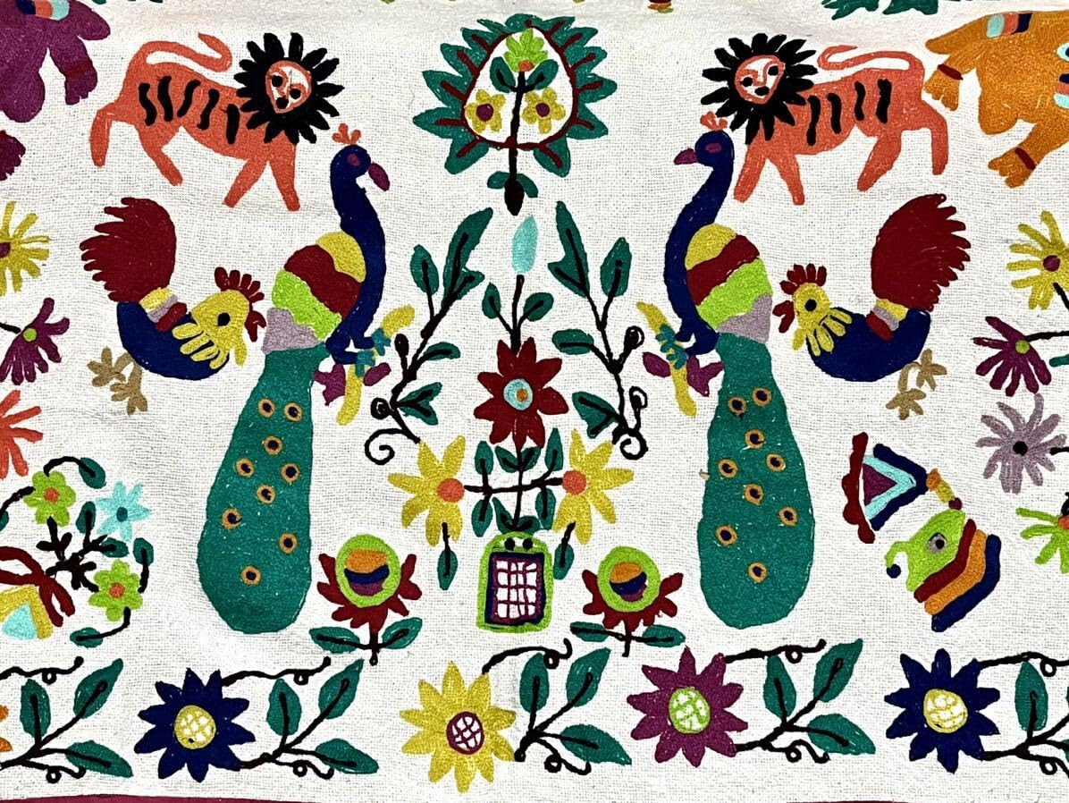 インド スザニ 刺繍 アニマル 動物 ビッグサイズ スペシャルスザニ