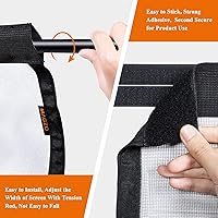 Vista 4 de MAGZO Puerta Mosquitera Colgante, Se Adapta a Puertas de 36" x 80" (Tamaño de Cortina 38'' x 81''), Malla de Fibra de Vidrio Mejorada con Barra