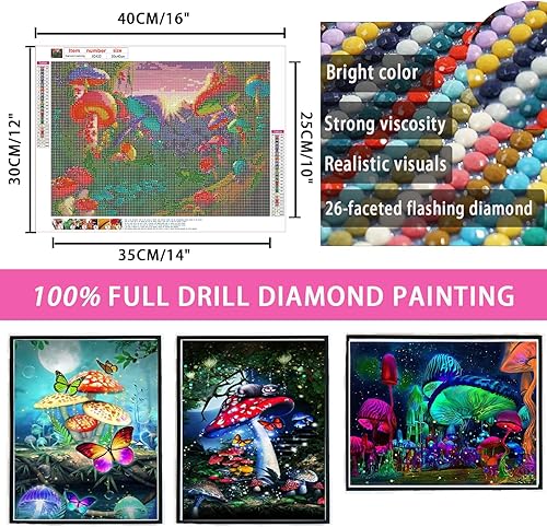 Miniatura 2 de Liccyy Paquete de 4 kits de pintura de diamantes 5D para principiantes de adultos con todas las herramientas, pinturas de arte de taladro de cristal