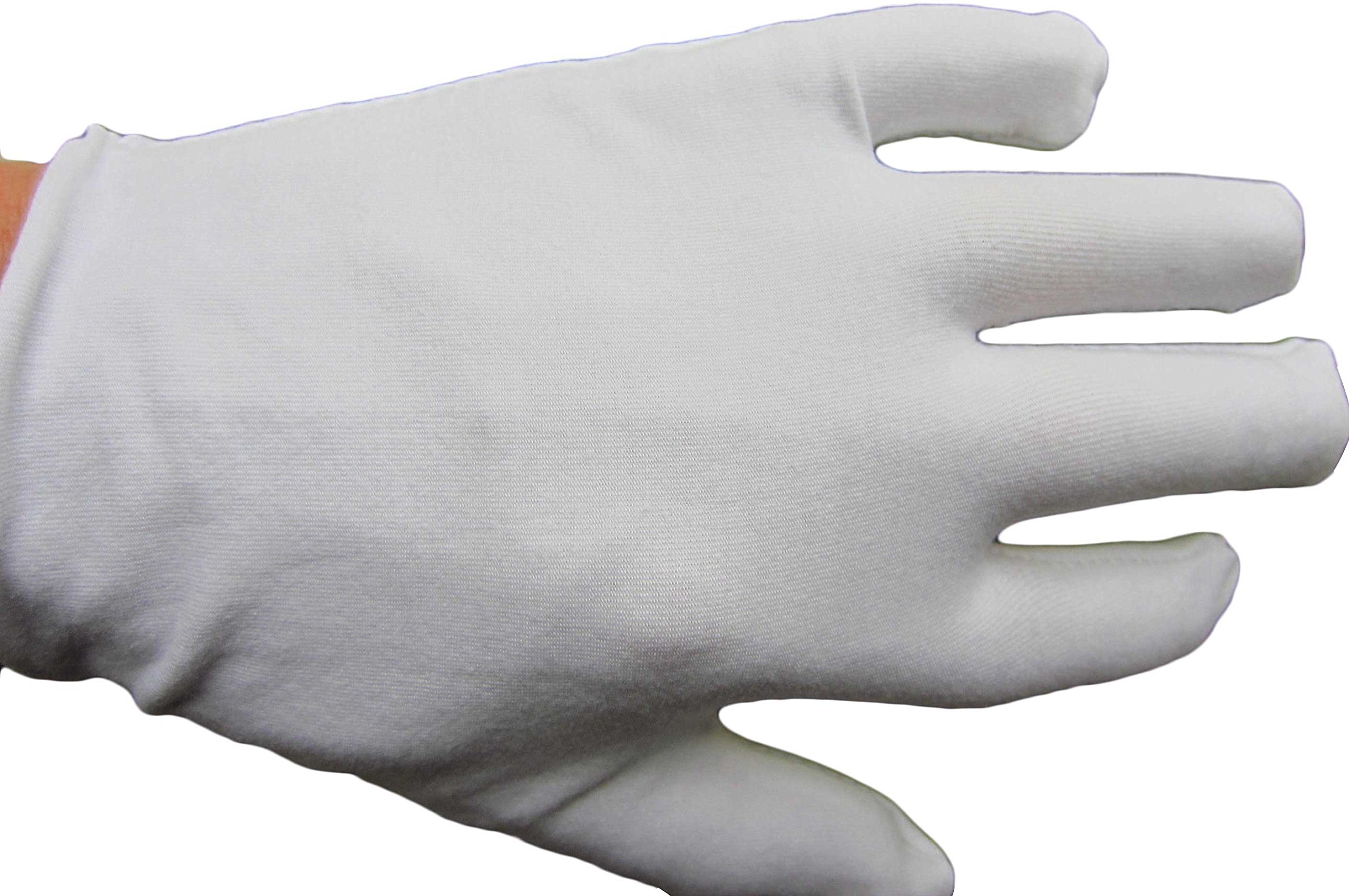 White Cotton Inspection Gloves 12 Pairs Reusable Soft Handling Lining