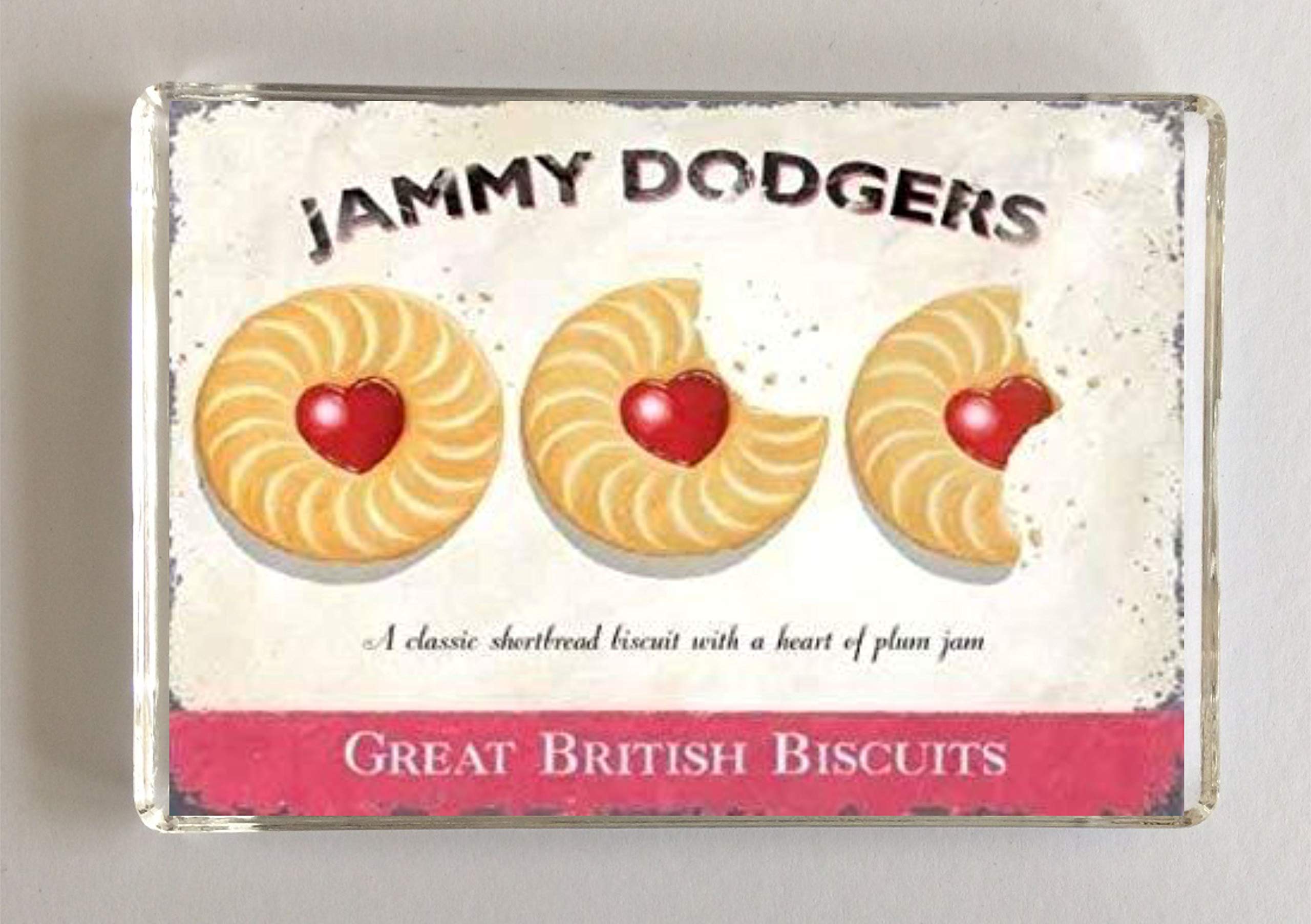 Clares Cosmetics Retro Jammy Dodgers Design, Great British Biscuits, Novelty Fridge Magnet, Present For Birthday/Christmas