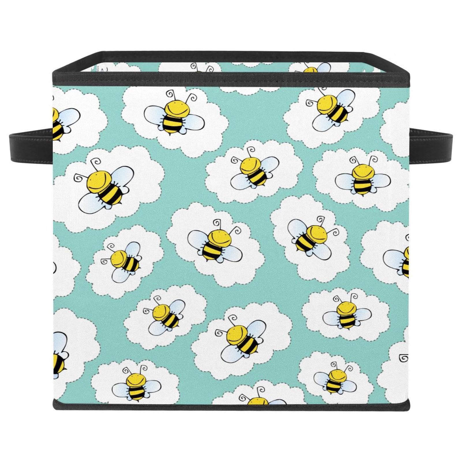 Bacs avec poignées abeille bleue pour le rangement des vêtements