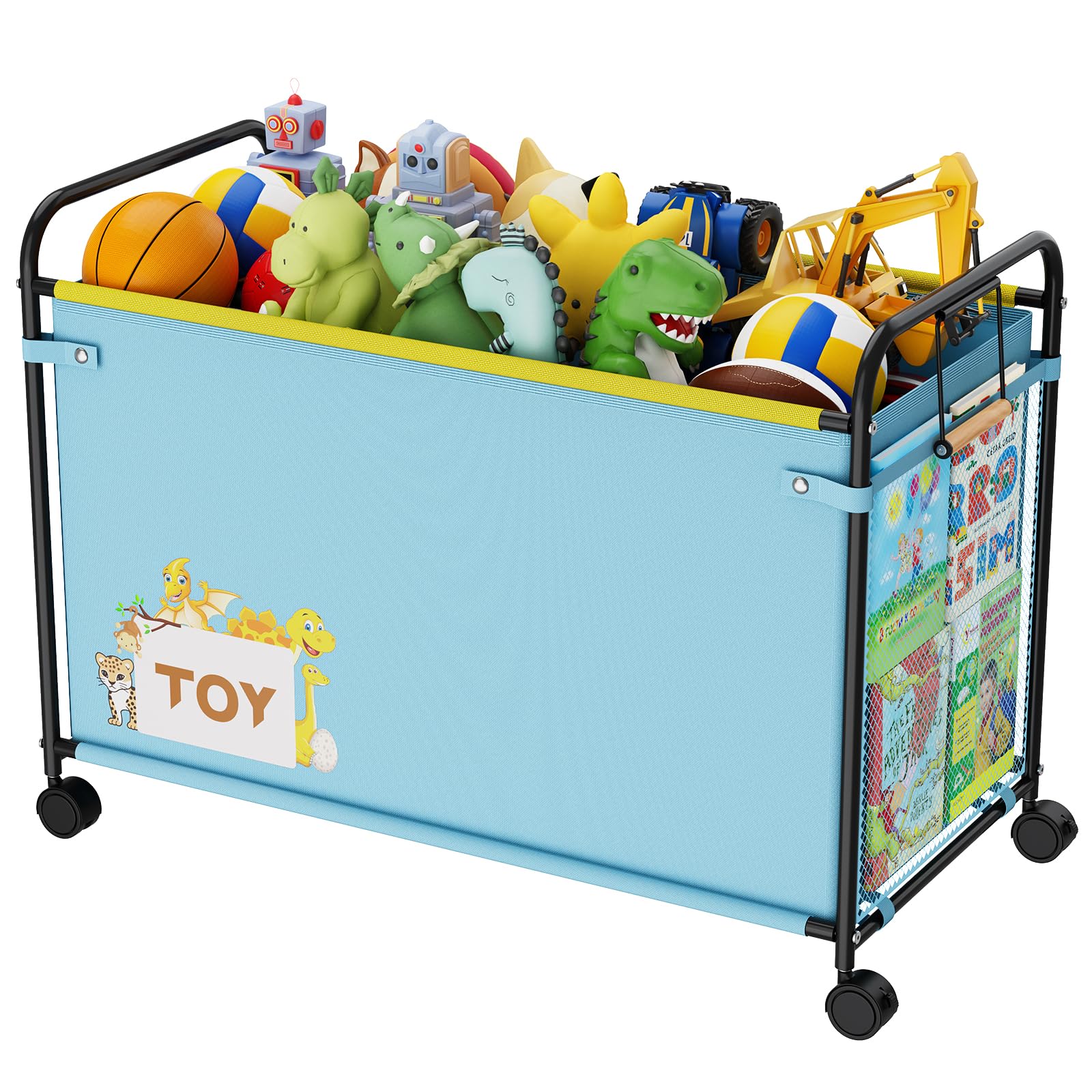 180L Kids Extra Large Toy Box with Wheels for Boys Girls, 31.5" x 15.7" x 23.2" Big Toy Chest with Handle, Toy Storage Organizer for Living Room Area,