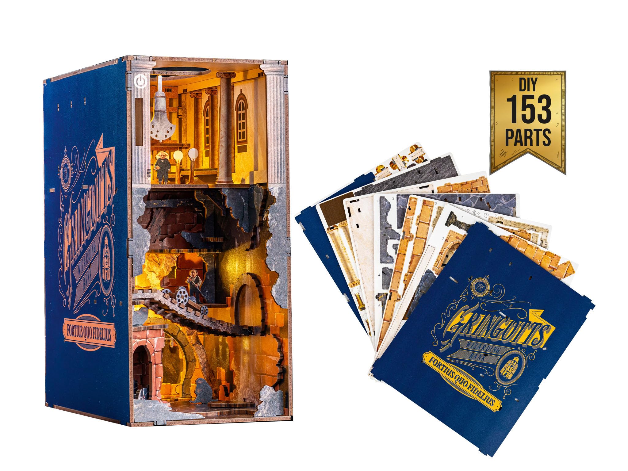 Revell Tiny Adventures, Banco Gringotts Harry Potter, mágico Mundo en Miniatura del Banco Gringott, sujetalibros Hecho a Mano, coleccionistas y Fans de Harry Potter