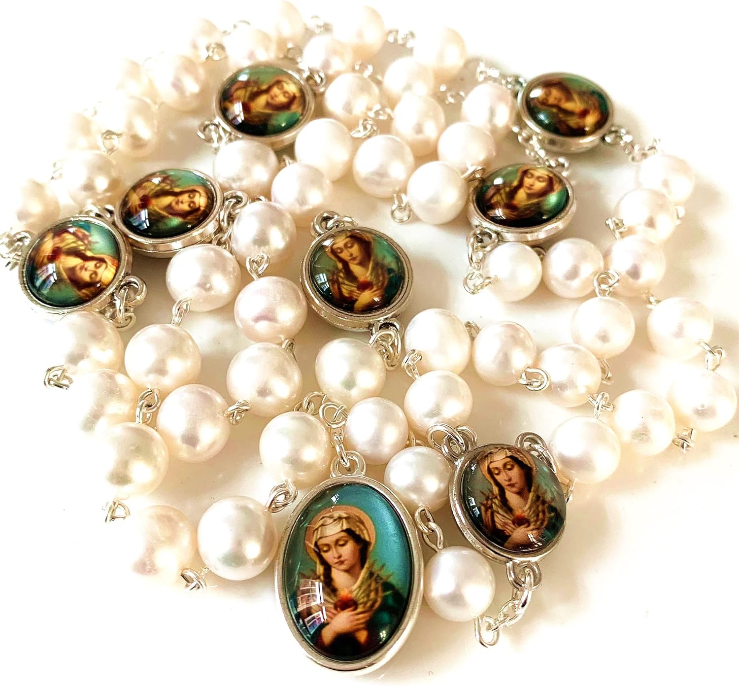elegantmedical SEVEN 7 SORROWS MARY Rosary Necklace Catholic
