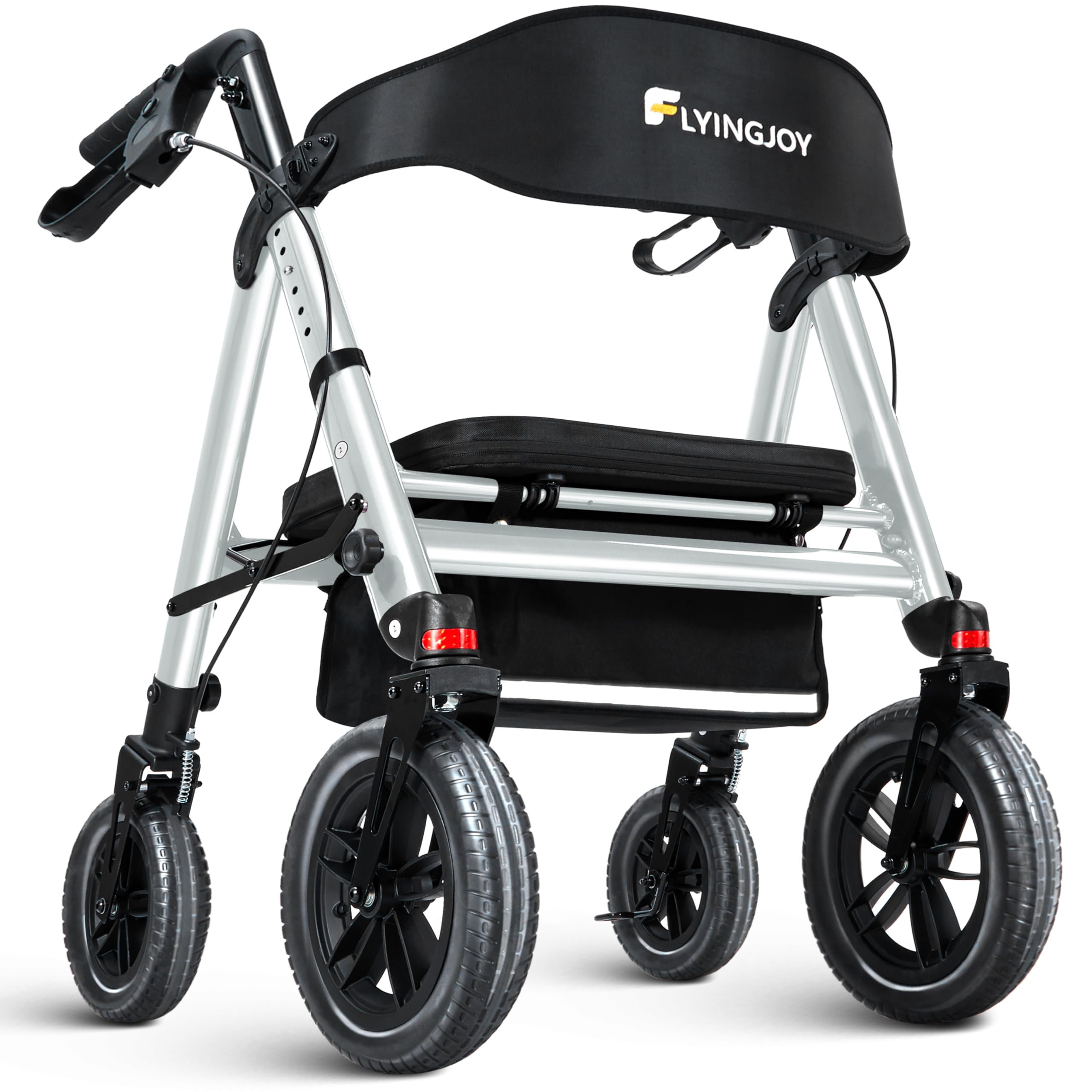Heavy-Duty Walkers for Seniors with seat,450Lb Bariatric Rollator Walker