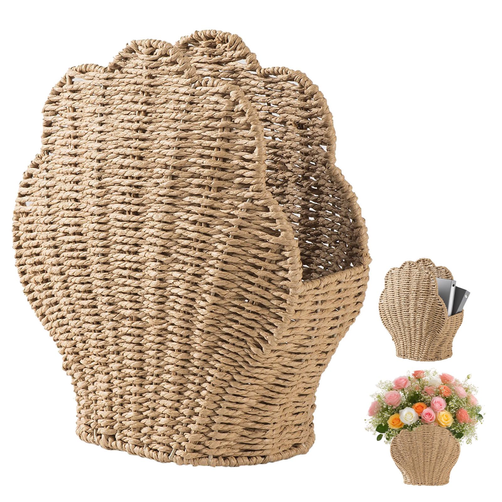 Nouveau Porte-rouleau de papier toilette en coquillage, rangement décoratif pour salle de bain, design inspiré du littoral, organisateur unique pour papier toilette, contient jusqu'à 7 rouleaux