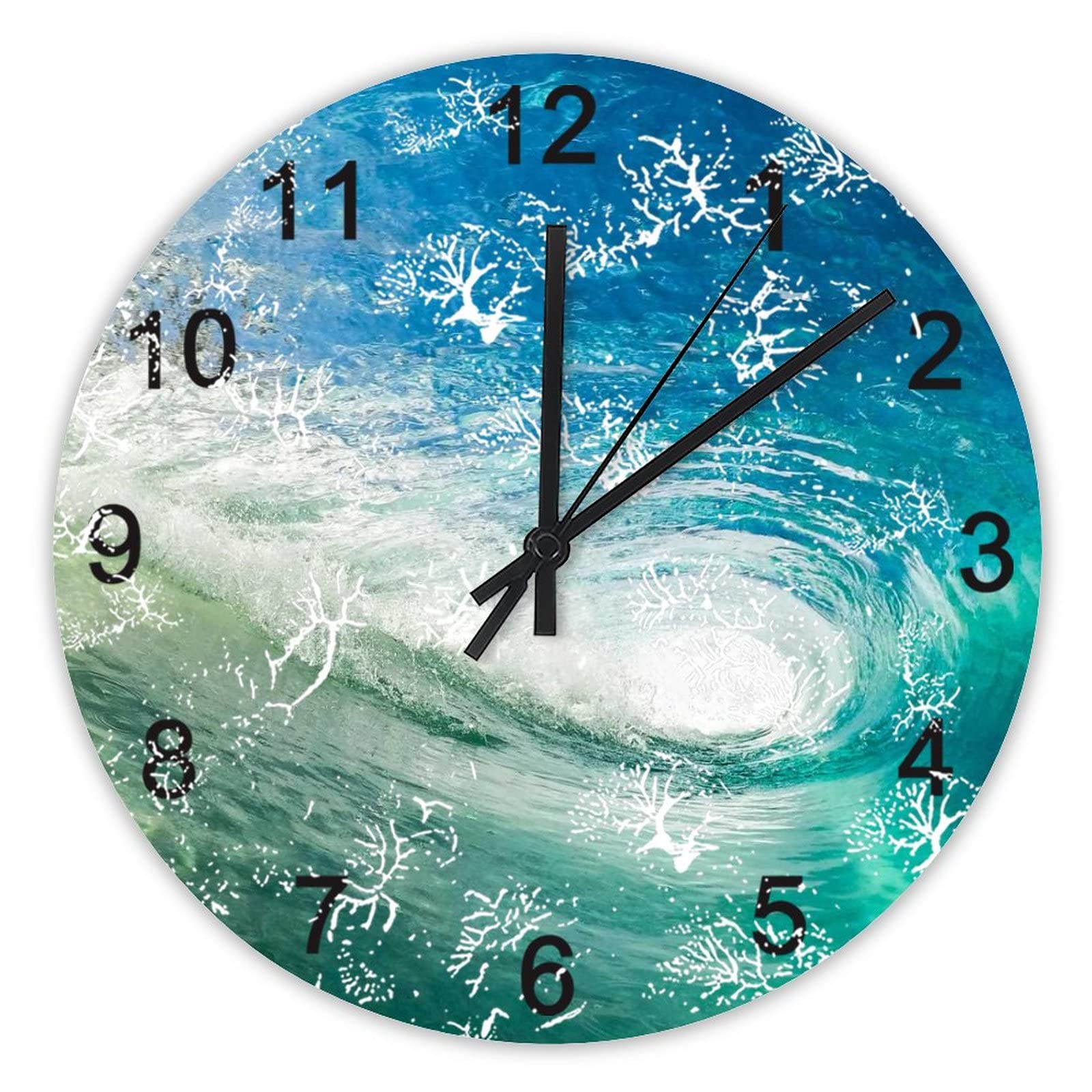 Horloge murale de cuisine au design de vagues pour votre bureau