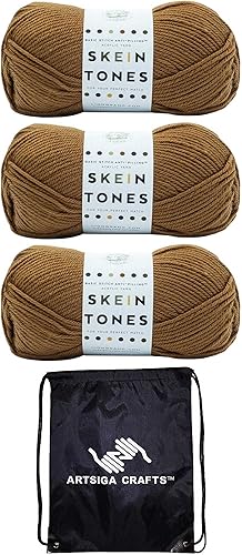 Miniatura 8 de Lion Brand - Ovillo de punto básico para tejer, antibolitas, color turquesa jaspeado, paquete de fábrica de 3 madejas (lote del mismo tinte) 202-405