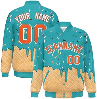 Personalized Graffiti Baseball Jacket Letterman Bomber Jacket Custom Stitched Name Number for Adult Youth Boys