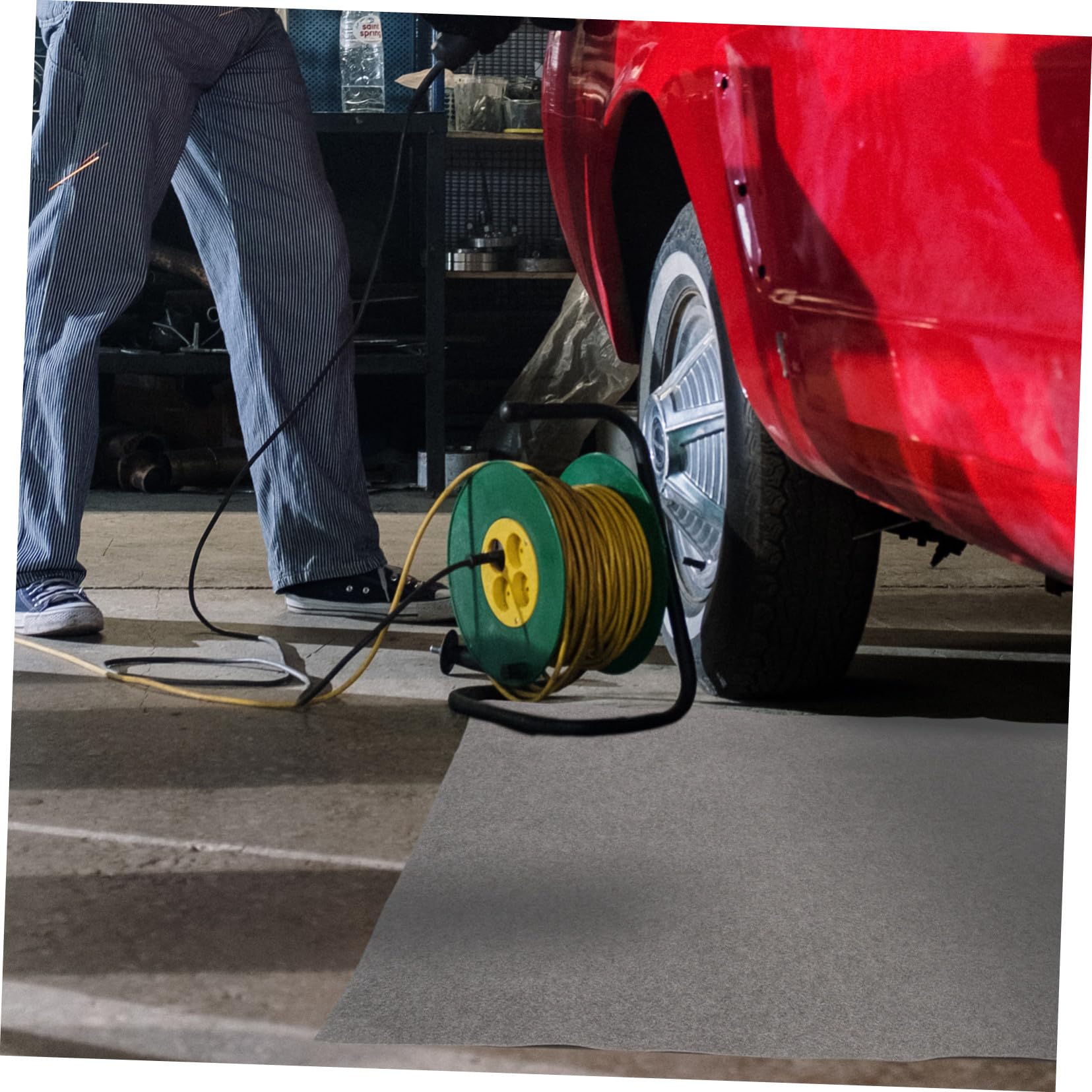 Ölmatte Ölauffangmatte Kompakte und für Garagenboden aus Filz und Leicht zu Reinigende rutschfest Schwarz für Autoreparaturen und Werkstatt