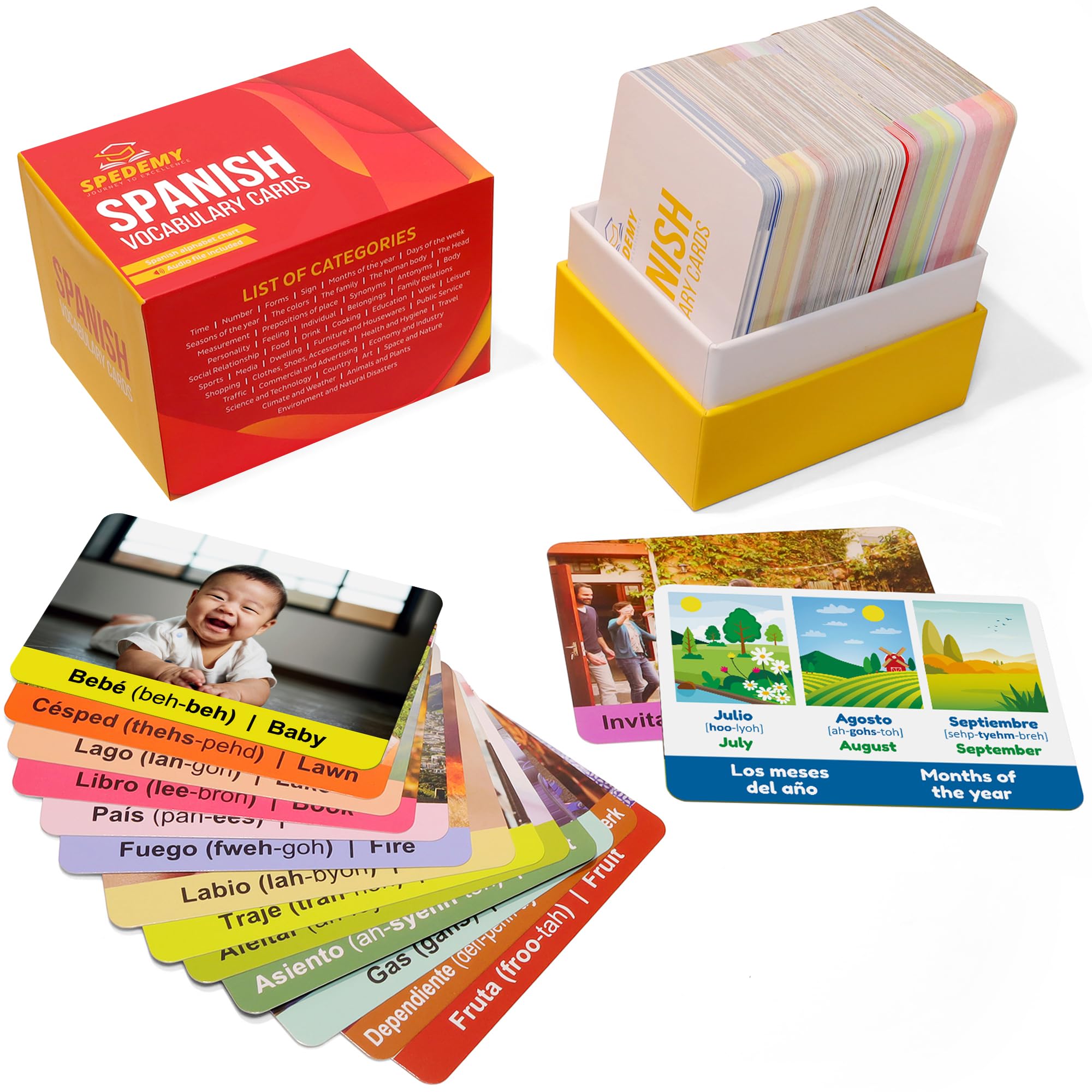 Snapklik.com : Spanish Vocabulary Flash Cards For Adults Beginners 276 ...