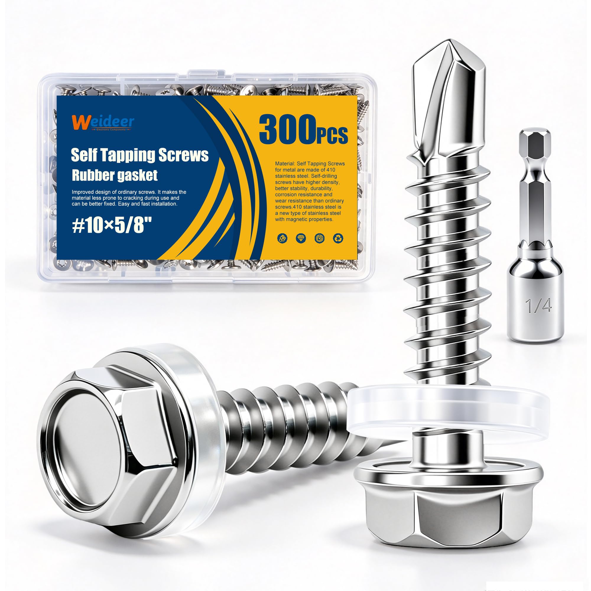 Self-Tapping Stainless Steel Screws - 250 Pack -10
