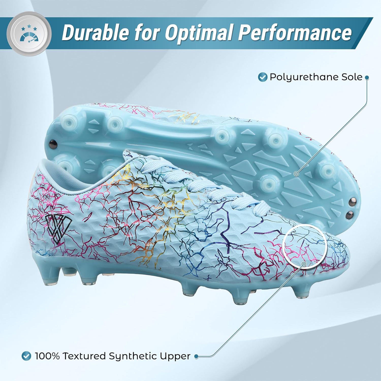 Vizari Zodiac Firm Ground Soccer Cleats Boys Girls | Lightweight & Durable Youth Football Shoes with Molded TPU Outsole | Outdoor Training & Matches