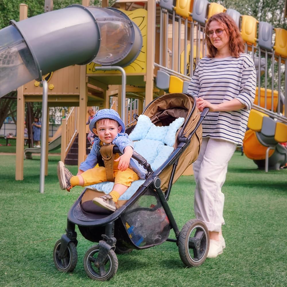 KAKIBLIN Baby Stroller Cushion, Soft Baby Pushchair Seat Liner Pram Head And Body Support Pillow Washable Baby Stroller Padding Head Support Cushion For Newborn, Grey