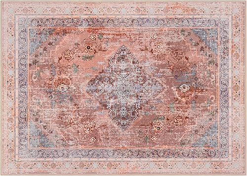 Miniatura 730 de Phantoscope Vintage Collection - Alfombra de área de 8 x 10 pies, alfombra grande para sala de estar, lavable, bohemio, antideslizante