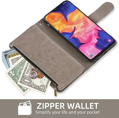 Miniatura 5 de Asuwish Funda de teléfono para Samsung Galaxy A10e con protector de pantalla de vidrio templado y tarjetero de cuero con diseño de flores,