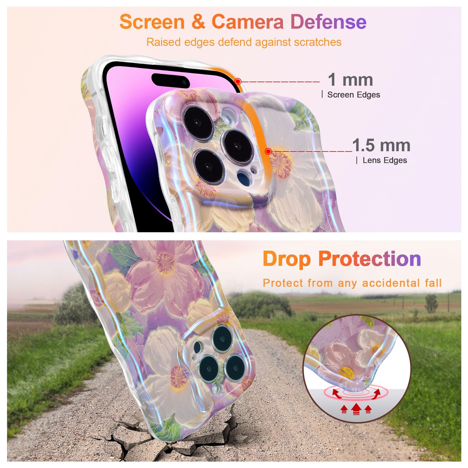 Amazon.com: EYZUTAK Case for iPhone 16 Pro Max, Colorful Oil
