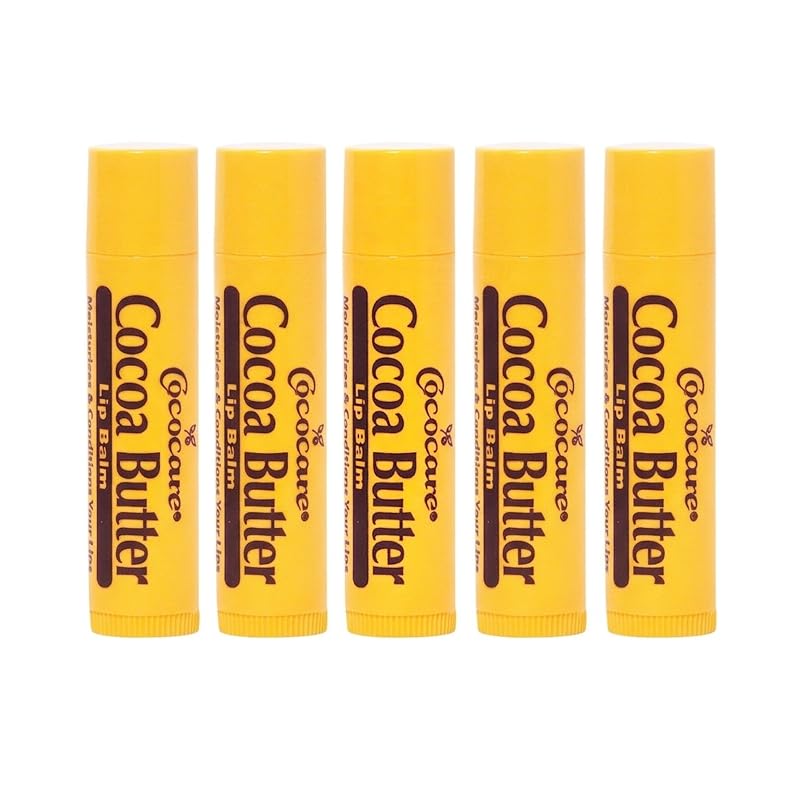 Bálsamo labial COCOCARE com manteiga de cacau, vitamina E e aloe vera, sem parabenos, 5 unidades