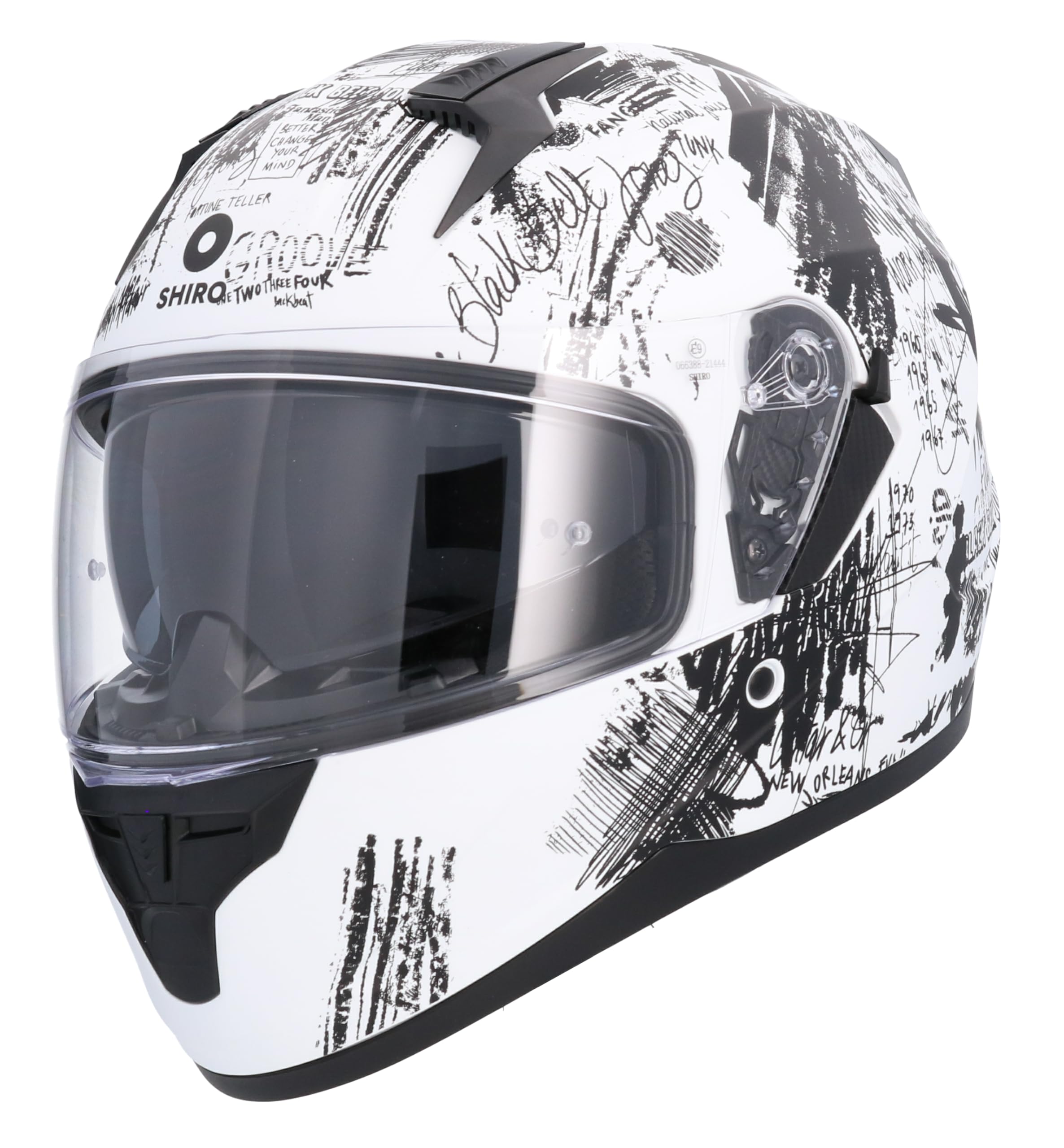 Shiro HEMETS Casco Integral SH-667 FUNCKY Blanco con Gafas Solar (XL)