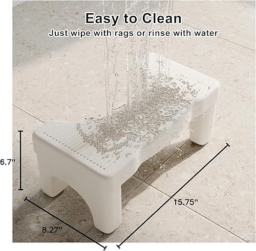 Miniatura 10 de Taburete de inodoro prémium para adultos, taburete antideslizante para baño, taburete portátil para adultos y niños, escalón de 7 pulgadas,