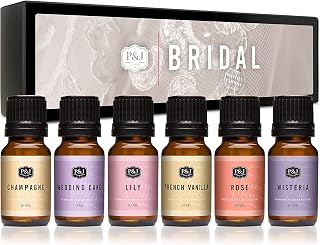 P&J Trading Fragrance Oil Bridal Set | Champagne, Wedding Cake, Lily, French Vanilla, Rose, Wisteria Candle Scents for Candle Making, Freshie, Soap Making Supplies, Diffuser Oil Scents