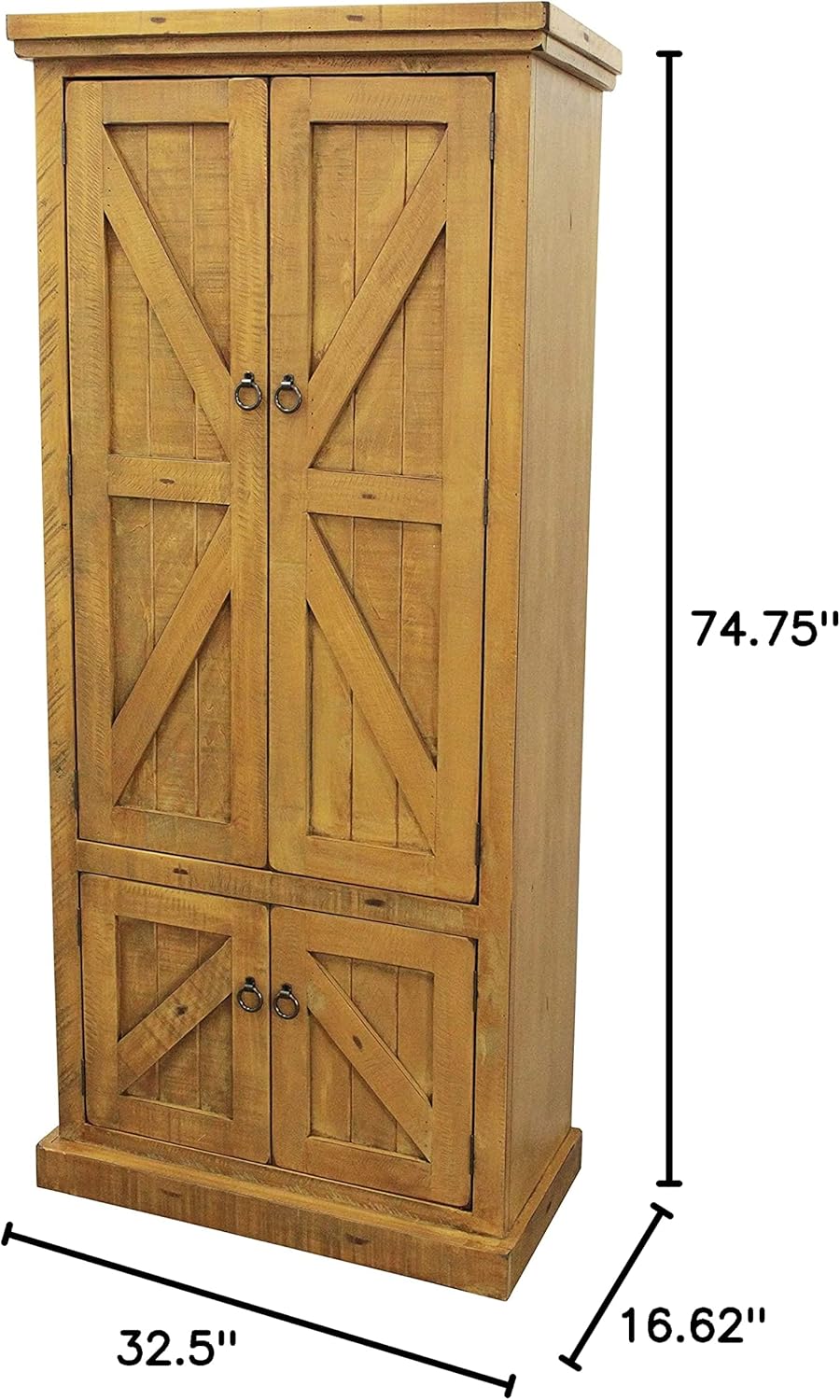 American Heartland Rustic Double Door Pantry, Rustic Yellow : Home & Kitchen