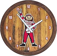Vista 521 de The Fan-Brand NCAA Oklahoma Sooners: Faux Barrel Top Wall Clock Sports Team Bar Sign Décor - Home Man Cave, Party Decoration - Made On Demand