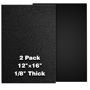 ABS Plastic Sheets, 1/8-Inch 3 mm Thick, 12" x 16", Pack of 2, Black