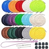 Luckkyme 30 Pack Replacement Drawstrings Drawcords for Pants Sweatpants Hoodies Scrubs Jackets Shorts, with 3 Pieces Drawstring Threader Tool 53
