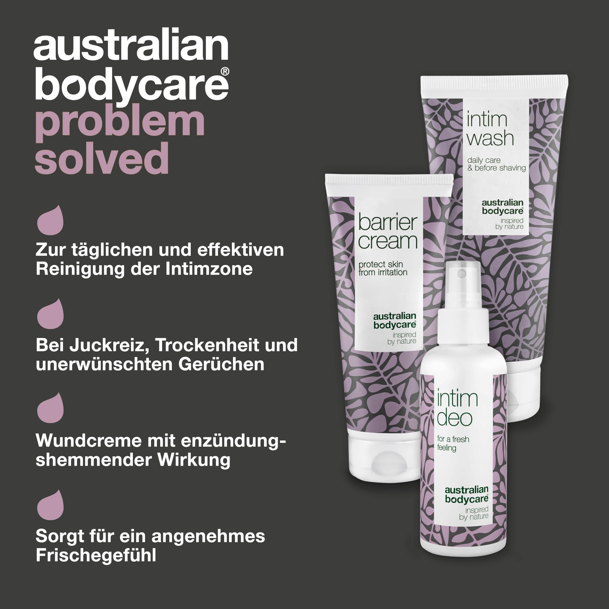 3-teiliges Inkontinenz-Pflegepaket bestehend aus teebaumölhaltiger Intimseife 200 ml, Barrierecreme 100 ml und Intim Deodorant 100 ml zur Reduktion von unangenehmen Gerüchen | Dermatologisch getestet