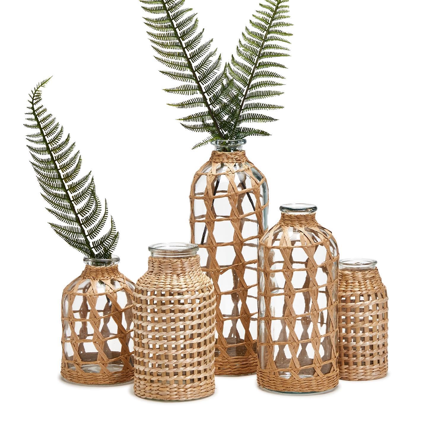 Amazon.com: Two's Company Handwoven Lattice Vase, Glass, Set