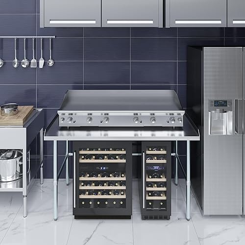 Miniatura 6 de AmGood Mesa de trabajo comercial con base abierta con salpicaduras y salpicaduras laterales, mesa de preparación de acero inoxidable para cocina,