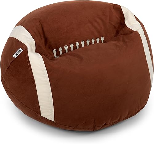 Big Joe Sports Ball Child-Sized Bean Bag Chair for Kids, Football Plush, Ultra-Soft Lightweight Polyester Blend, 2.5 Foot Refillable