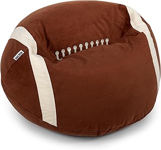Big Joe Sports Ball Child-Sized Bean Bag Chair for Kids, Football Plush, Ultra-Soft Lightweight Polyester Blend, 2.5 Foot Refillable