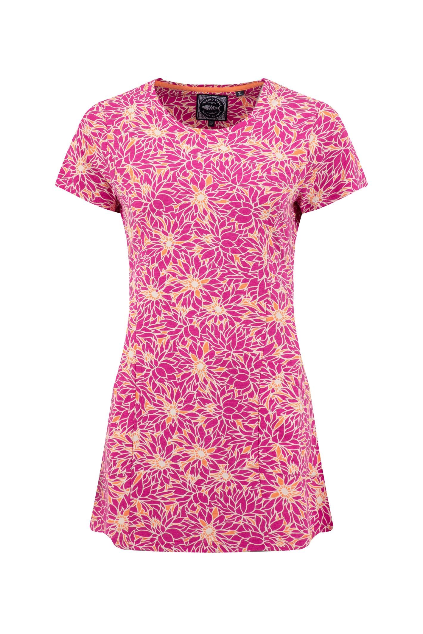 Weird Fish Women's Sidra Printed Jersey Tunic in Bright Pink | Size: 18