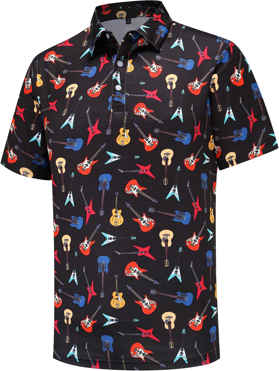 Mens Golf Polo Shirts Short Sleeve Performance Moisture Wicking Dry Fit Casual Print Collared Golf Shirts for Men