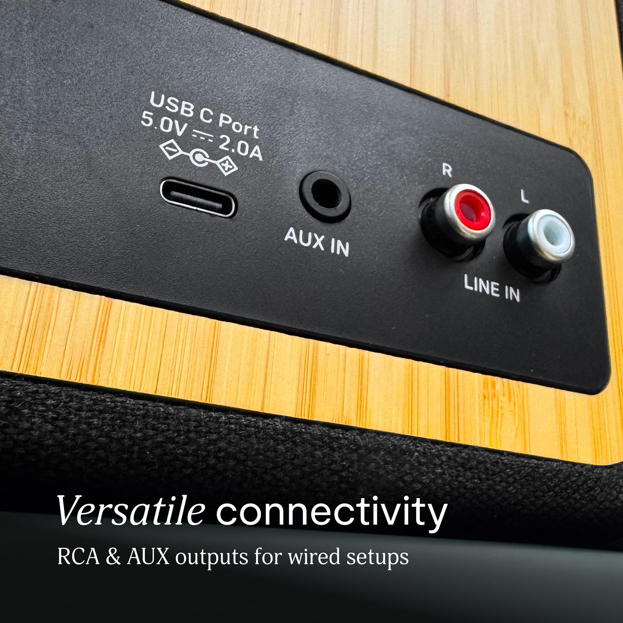 Marley House of Get Together Duo 2 Altoparlanti Attivi da Scaffale - 2x10W, 1 Portatile + 1 Fisso, Casse per Giradischi, Accoppiamento Bluetooth Stereo, Ingresso RCA/AUX, Design Sostenibile, Bambù