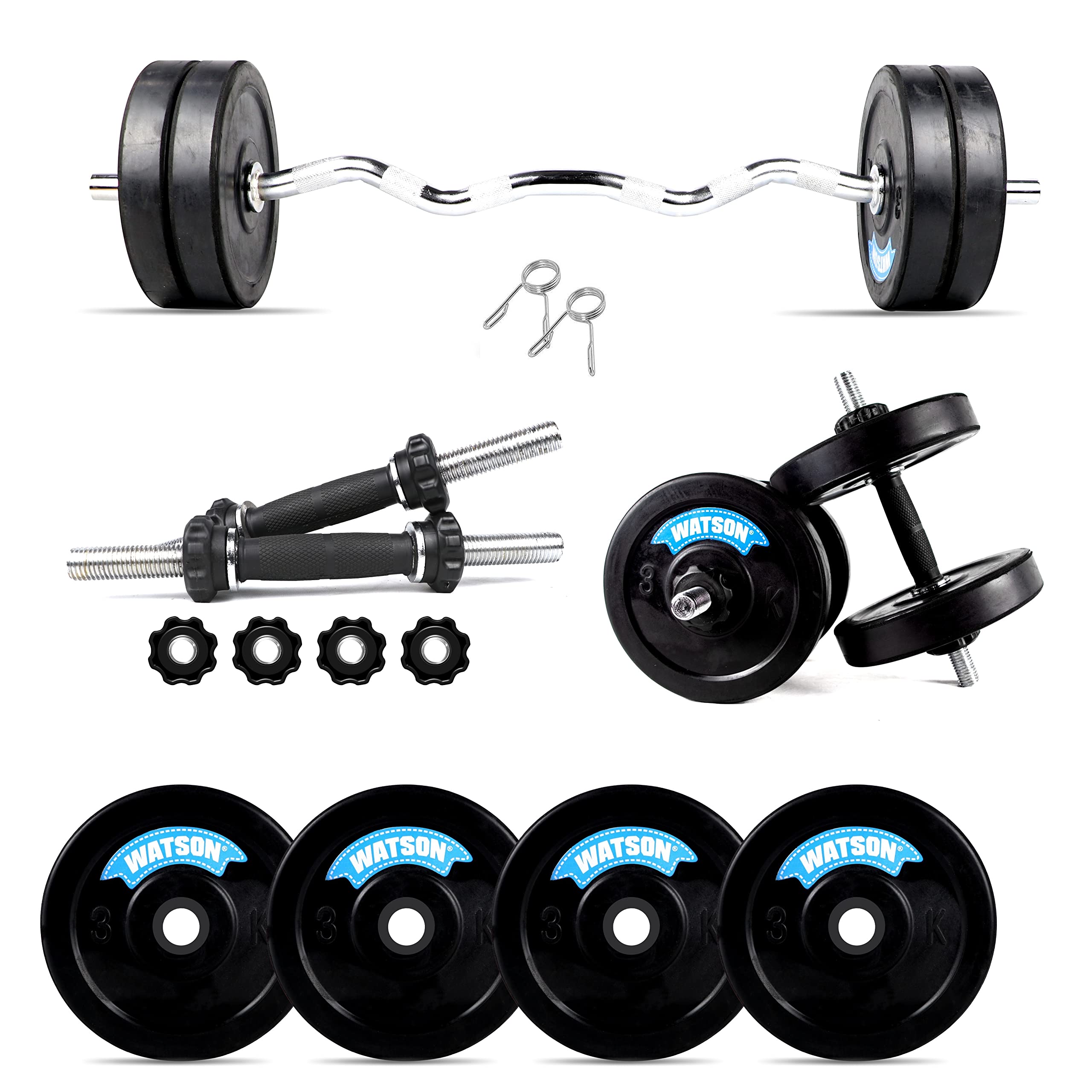 Watson Home Gym Set, Gym Equipment with 12kg (3kgx4) Weight Set Home Gym Equipment, Dumbbell Set Rubber 14" Deep Threaded Iron Rods, 14inch Dumbbell Rods+curl Rod (B09D7FLM2F) Amazon Price History, Amazon Price Tracker