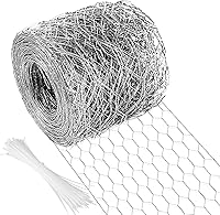 Vista 43 de Malla de gallinero de 13.7 pulgadas x 236 pulgadas, red de alambre para aves, malla hexagonal galvanizada, cerca barrera de jardín para cercado