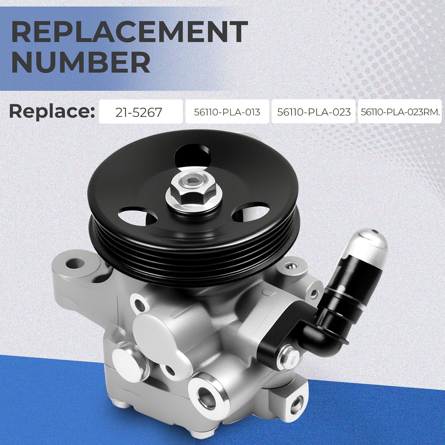 Power Steering Pump with Pulley compatible With Acura EL Honda Civic 2001-2005 1.7L Power Assist Pump Assembly replace 56110-PLA-013 21-5267