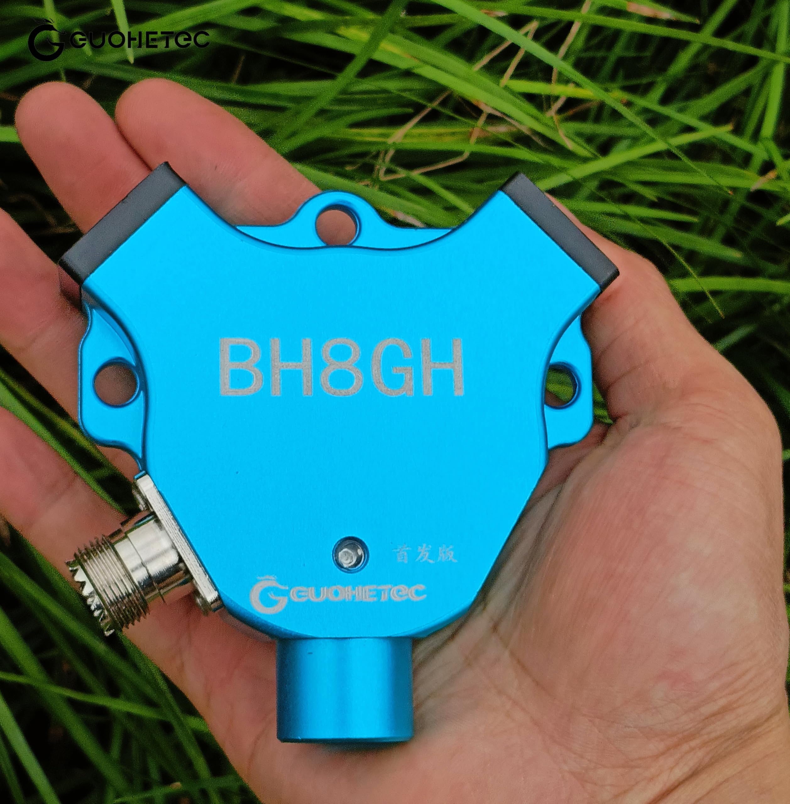 GUOHETEC - Antena dipolo portátil de onda corta de 7 MHz-430 MHz HF UHF VHF para comunicación, personalizable, grabada, señal de llamada (azul)