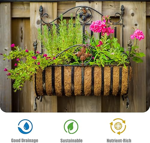 Miniatura 3 de 4 paquetes de revestimientos de coco para macetas de 30 pulgadas, inserto de fibra de coco, maceta de canal, revestimiento de cesta para plantas al