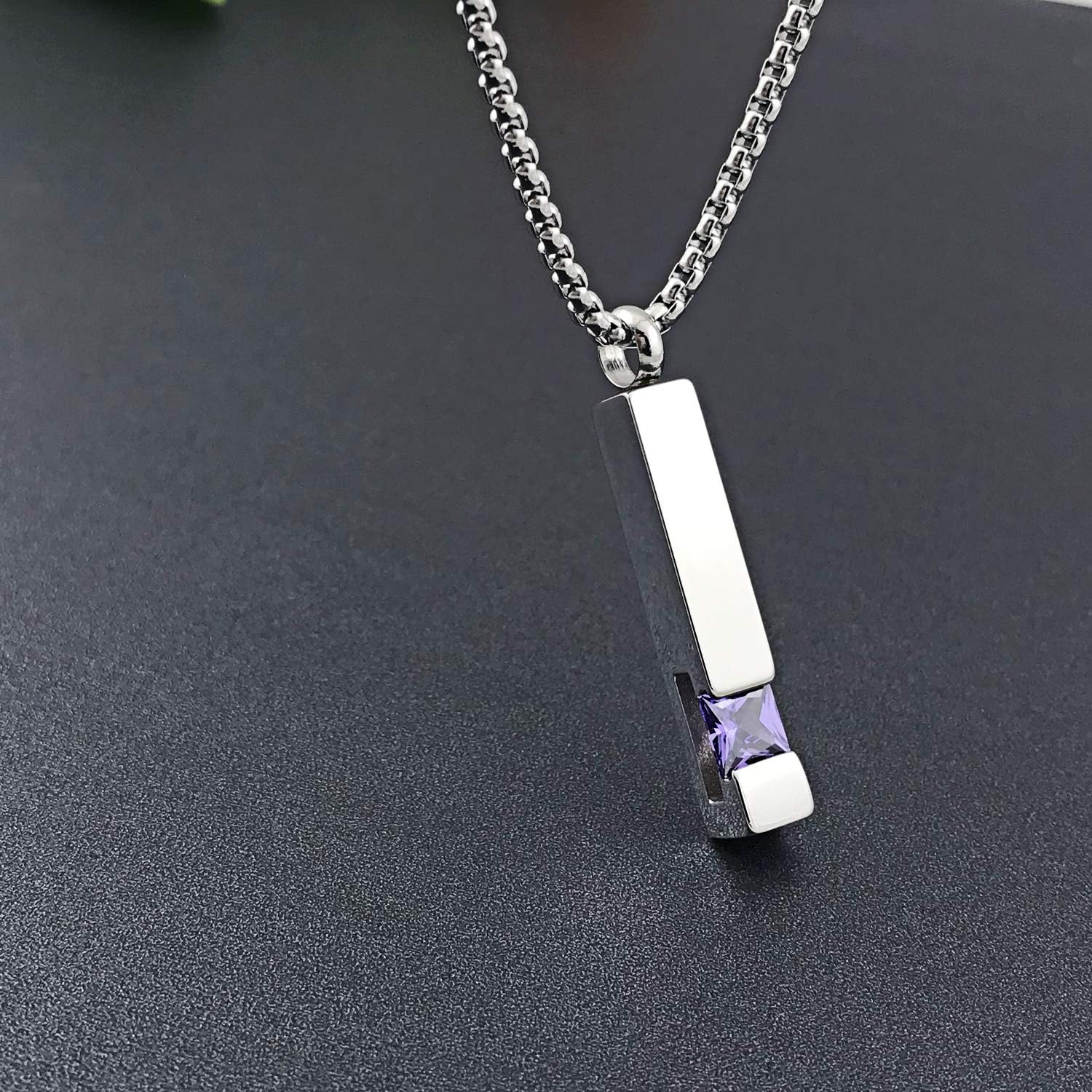 YOUFENG Urn Necklaces for Ashes Birthstone Cube Urns for Human Ashes Memorial Cremation Urn Locket Keepsake Ashes Jewelry - Image 4