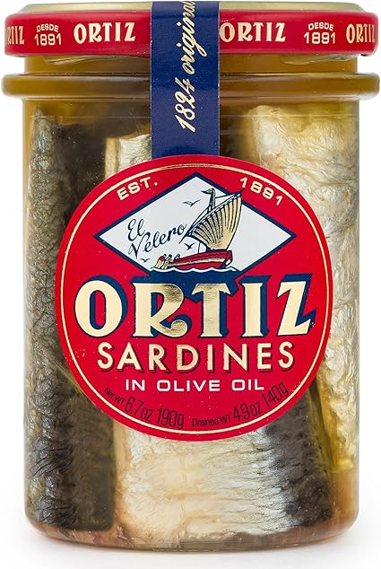 Sardinas a la Antigua en Tarro de Cristal 190g Ortiz