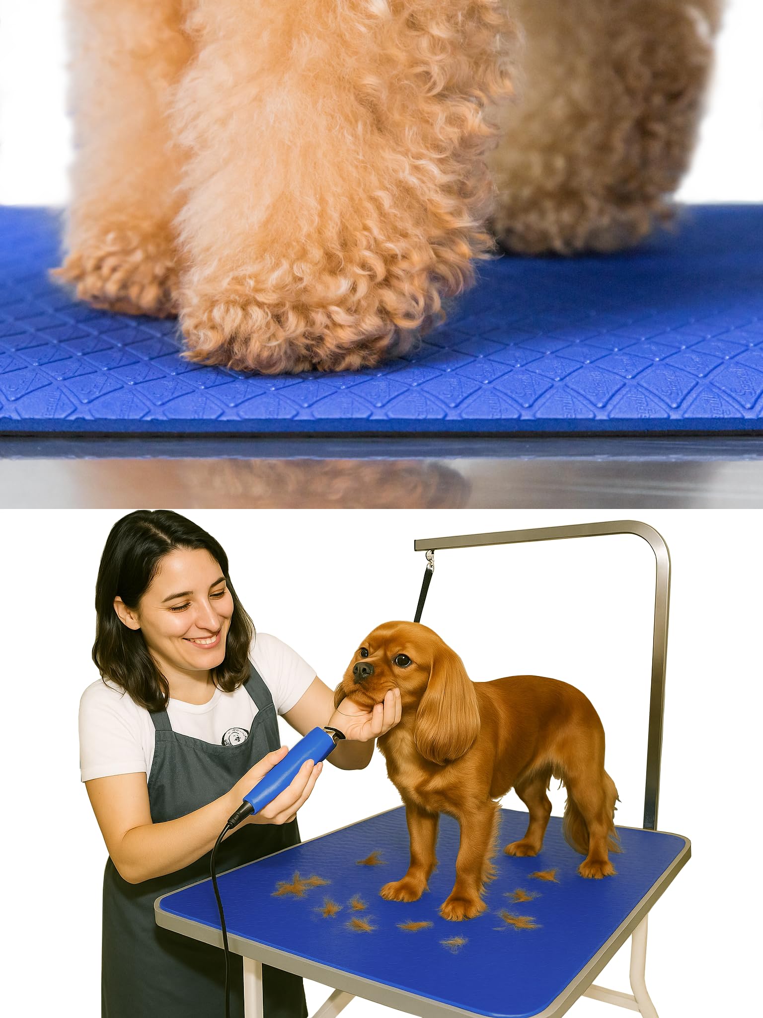 Seagull Multipurpose Foam Rubber Pet Grooming Table Mat 16 x 24 Inch Dog Grooming Mat for Table Cat Grooming Mat Dog Bath Mat Pet Vet Mat Non Slip Soft Waterproof Blue